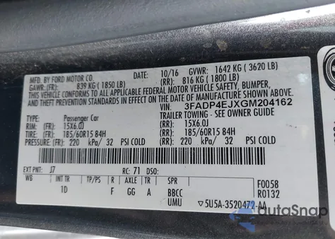 2016 Ford Fiesta Se from USA, damaged, VIN 3FADP4EJXGM204162